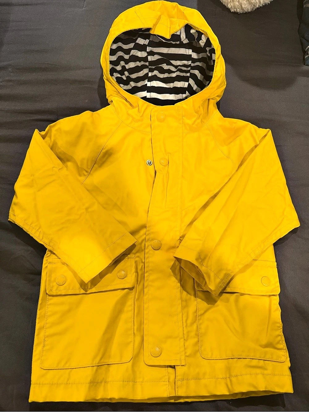 baby GAP Toddler Jersey-Lined Raincoat Yellow & Blue - size 3
